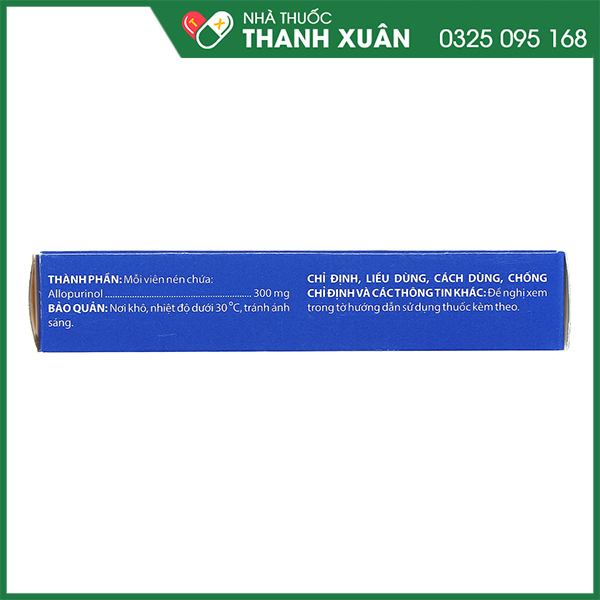 Allopurinol 300 trị gout mãn tính, sỏi thận